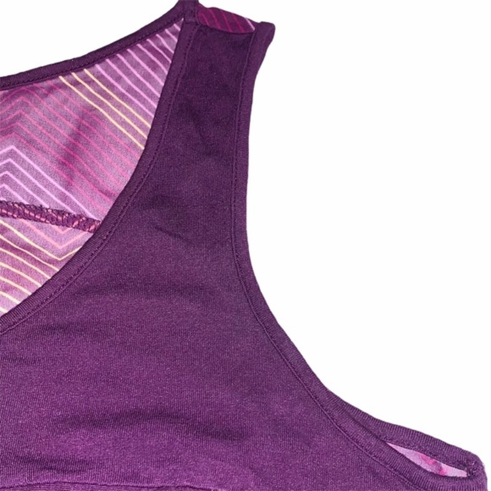 ANA L purple knit front sheer back sleeveless top - Picture 6 of 16